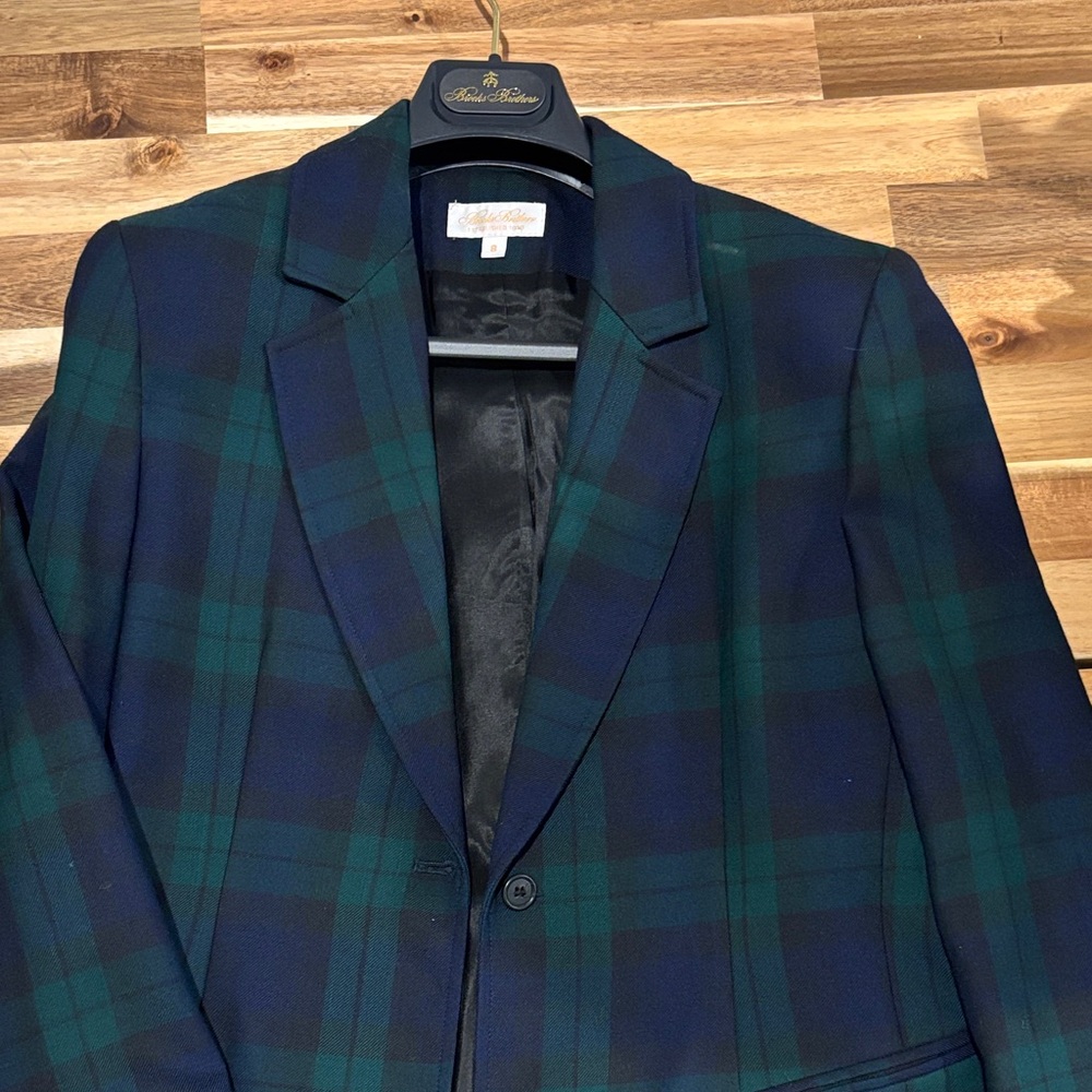Women’s Brooks Brothers Blue and Green Plaid Blazer